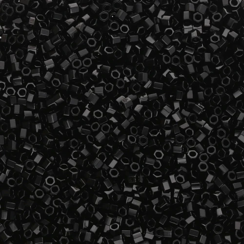 Miyuki Delica 15/0 Hex Cut DBSC0010 - Black, 5 g