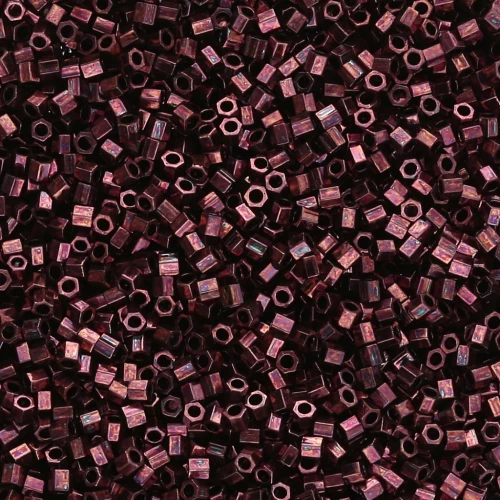 Miyuki Delica 15/0 Hex Cut DBSC0012 - Dark Raspberry Metallic x5g