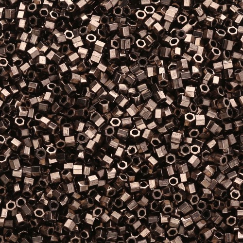 Miyuki Delica 15/0 Hex Cut DBSC0022 - Dark Bronze Metallic x5g