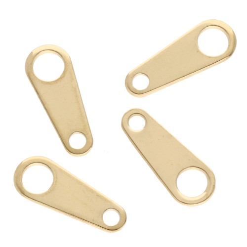 10x4 mm Oval Clips - 3-micron Gold-Plated x4
