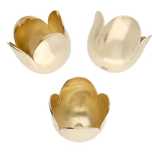 10 mm Tulip Shells - Fine gold plated x4