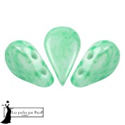 Amos® Glass Beads by Puca® 5x8 mm - Green Mishmash x10g