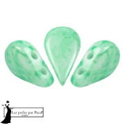 Amos® Glass Beads by Puca® 5x8 mm - Green Mishmash x10g