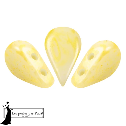 Amos® Glass Beads by Puca® 5x8 mm - Yellow Mishmash x10g