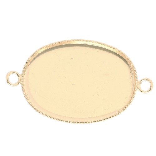 Spacer for oval cabochon with flat base 25x18 mm - Gold x1