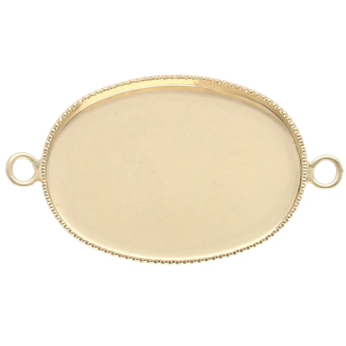 Spacer for oval cabochon with flat base 25x18 mm - Gold x1