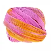 Pink Sunset - Ruban twill de soie Shibori Pink Sunset x10cm Ruban twill de soie Shibori Pink Sunset x10cm