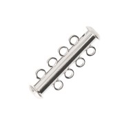 4-row sliding clasp 27 mm - Silver x1|raw }}