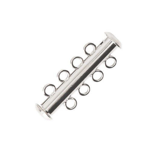 4-row sliding clasp 27 mm - Silver x1
