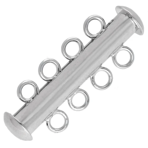 4-row sliding clasp 27 mm - Silver x1