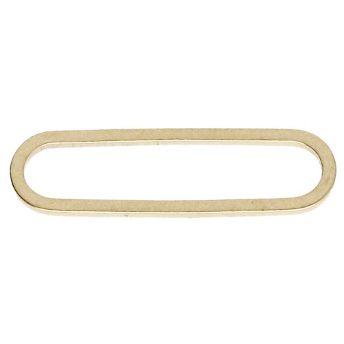 Mounting rings and rounded rectangle weave, 22x6 mm - Raw brass x1