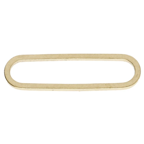 Mounting rings and rounded rectangle weave, 22x6 mm - Raw brass x1