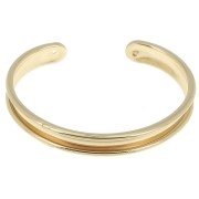 Eco Brass bracelet base with curved edge 10mm gold tone x1