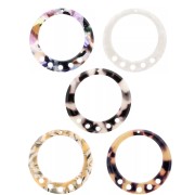 Gift - Pendants - 36 mm hollow acetate candlesticks - Random colors x2