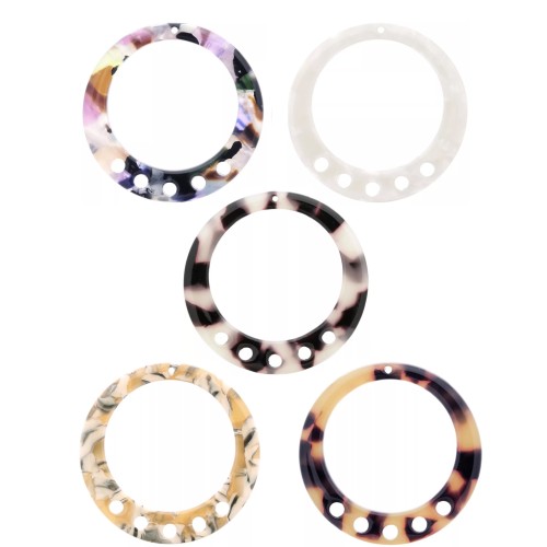 Gift - Pendants - 36 mm hollow acetate candlesticks - Random colors x2