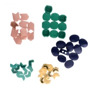 Gift - Colored 2-hole zamac beads - Random colors and shapes x10