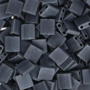 Miyuki Tila Beads 5x5x1.9 mm TL-2001 - Gunmetal Matte, 100g package