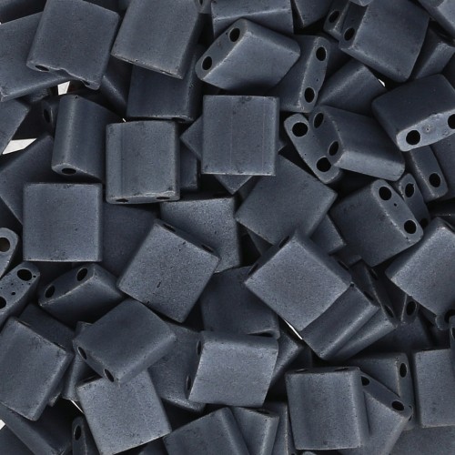 Miyuki Tila Beads 5x5x1.9 mm TL-2001 - Gunmetal Matte, 100g package