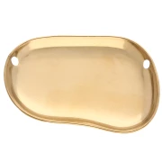 Irregular-shaped spacer pendant, 30x45 mm - Gold-plated 304 stainless steel x1