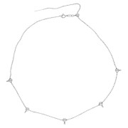 1.5 mm ball chain necklace with 5 5 mm stopper beads - 304 stainless steel x1