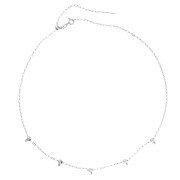 1.6 mm Trace chain necklace with 5 4 mm stopper beads, 304 stainless steel, 47 cm