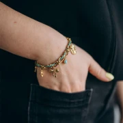 Monstera Leaf Charm, 17x14 mm - Gold-Plated 316 Stainless Steel x1