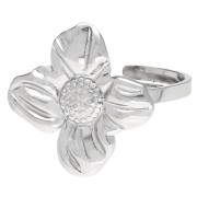 Adjustable 18 mm Flower Ring - Sizes 50–58 - 316 Stainless Steel x1