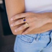 Adjustable 18 mm Flower Ring - Sizes 50–58 - 316 Stainless Steel x1