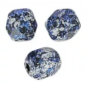 Fire Polished faceted round beads 4mm Jet Tweedy Blue x50