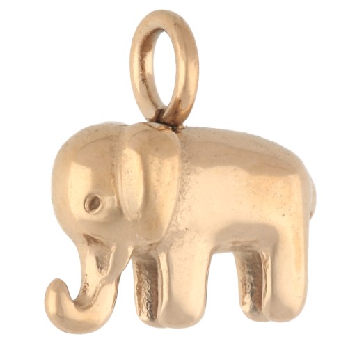13 mm Elephant Charm - Gold-Plated 316 Stainless Steel x1