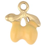 Lemon Charm, 13x11 mm, Epoxy Resin - Gold-Plated 316 Stainless Steel - Yellow x1