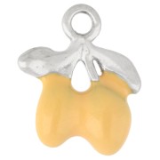 Lemon Charm, 13x11 mm, Epoxy Resin - 316 Stainless Steel - Yellow x1