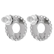 14 mm Round Multi-Hole Earstuds - Open Ring - 316L Stainless Steel (2-pack)