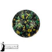 Round Glass Cabochon by Puca® 14 mm - Enamel Green x1|raw }}