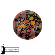Round Glass Cabochon by Puca® 14 mm - Orange Enamel x1|raw }}