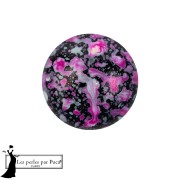Round Glass Cabochon by Puca® 14 mm - Enamel Pink x1|raw }}