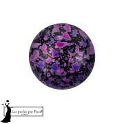 Round Glass Cabochon by Puca® 14 mm - Enamel Purple and Pink x1|raw }}
