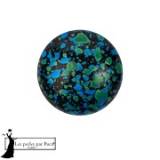 Round Glass Cabochon by Puca® 14 mm - Turquoise Enamel x1|raw }}
