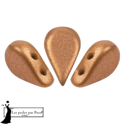 Amos® Glass Beads by Puca® 5x8 mm - Light Copper Bronze x10g
