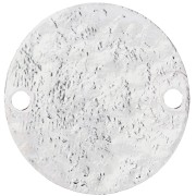 15 mm Round Spacer with Hammered Finish - Fine silver plated x1