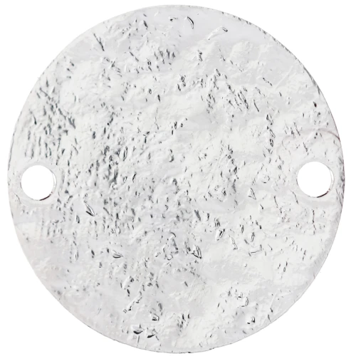 15 mm Round Spacer with Hammered Finish - Fine silver plated x1