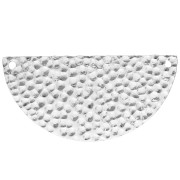 Hammered Half-Moon Spacer Pendant, 15x30 mm - Fine silver plated x1