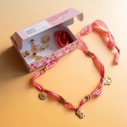 Mes bijoux DIY - Necklace kit with gingham ribbon and heart charms