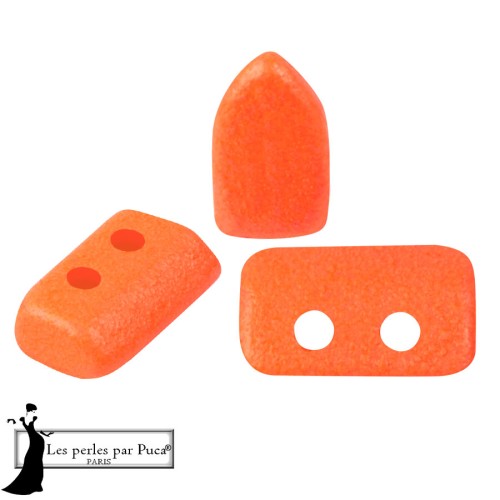 Piros® Glass Beads by Puca® 2x5 mm - Neon Blood Orange x10g