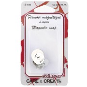 18 mm Magnetic Clasp for Pouches and Bags - Silver x1