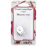 18 mm Magnetic Clasp for Pouches and Bags - Silver x1