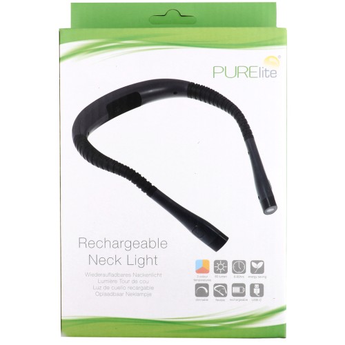 Rechargeable LED neck lamp with USB cable included—PURElite x1