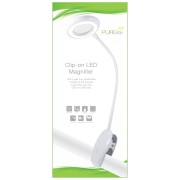 PURElite Rechargeable Clip-On LED Magnifying Lamp x1|raw }}