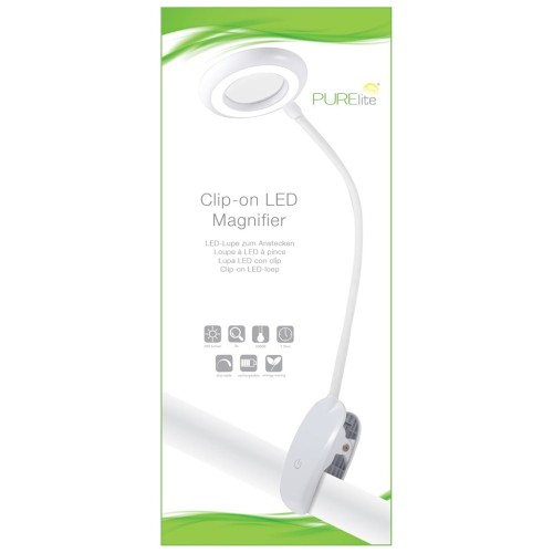 PURElite Rechargeable Clip-On LED Magnifying Lamp x1