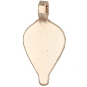 Handcrafted ethnic teardrop pendant, 23x11.5 mm - Light gold x1